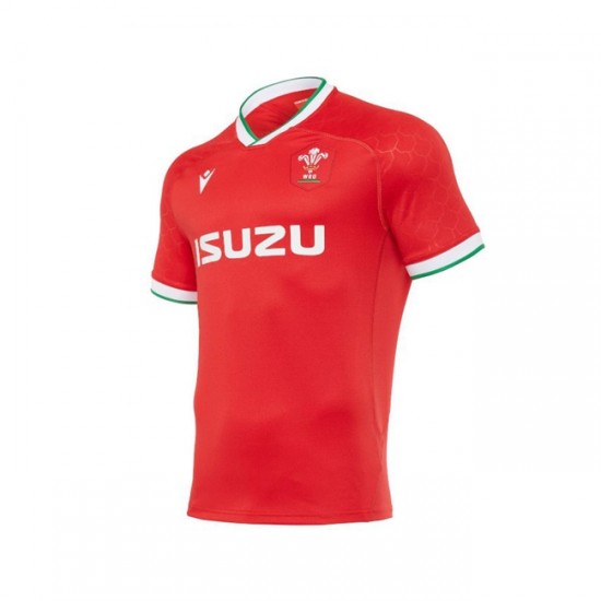 Camisola Galesa Rugby Equipamento Primeiro 2020-2021 Manga Curta